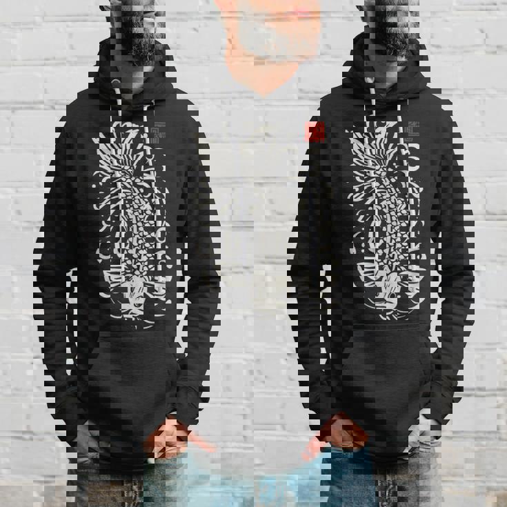 穏やかな鯉 日本禅芸術 平和な水庭鯉 パーカー 彼への贈り物