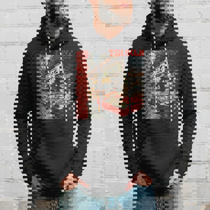 築地魚市場 日本 東京撮影 海鮮屋台 パーカー 彼への贈り物