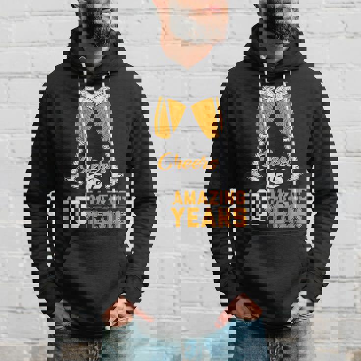 結婚10周年記念ギフト Cheers Amazing Years Married パーカー 彼への贈り物