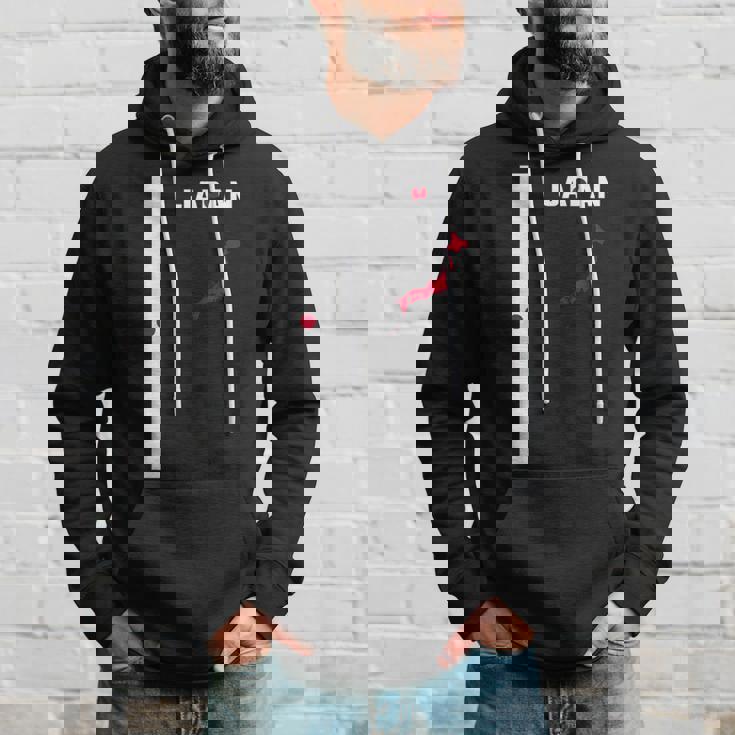 縦型日本国旗、文字「Japan」&シルエットマップ パーカー 彼への贈り物