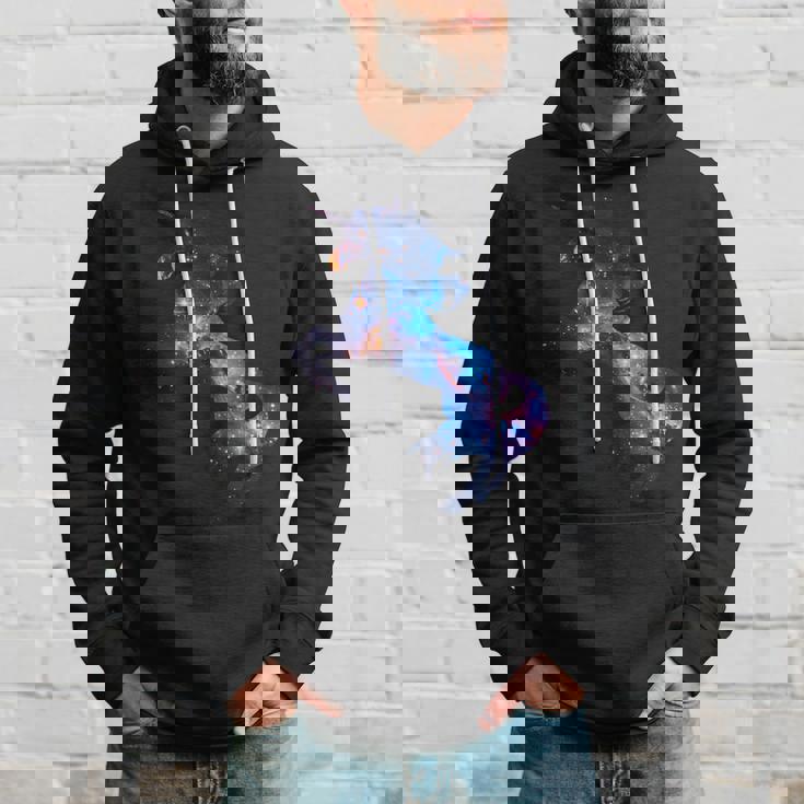 美的シルエット 夢のような宇宙 銀河 ユニコーン パーカー 彼への贈り物