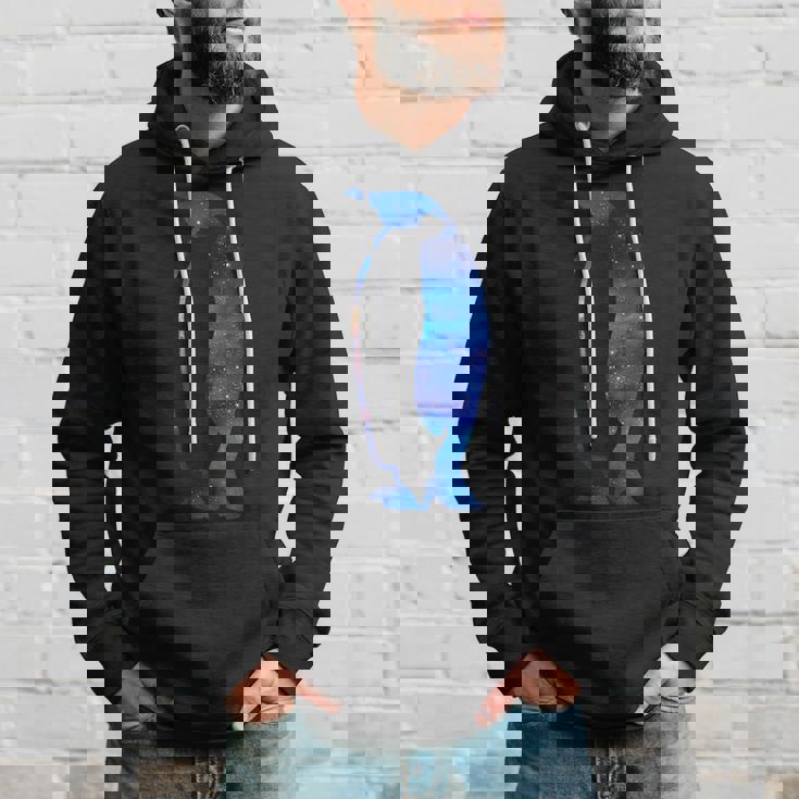 美的シルエット 星 宇宙 銀河 ペンギン パーカー 彼への贈り物