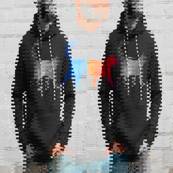 美的シルエット芸術的水彩猫 パーカー 彼への贈り物