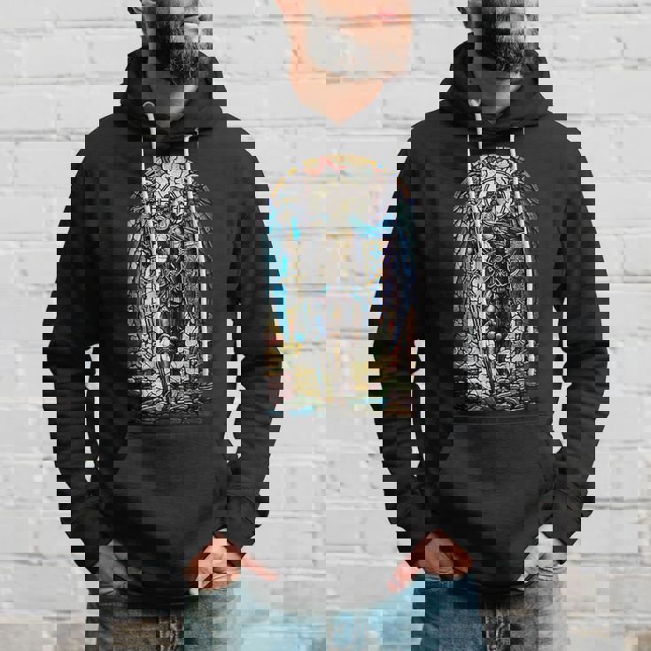 聖ミカエル大天使 – 聖なるステンドグラス – キリスト教 パーカー 彼への贈り物