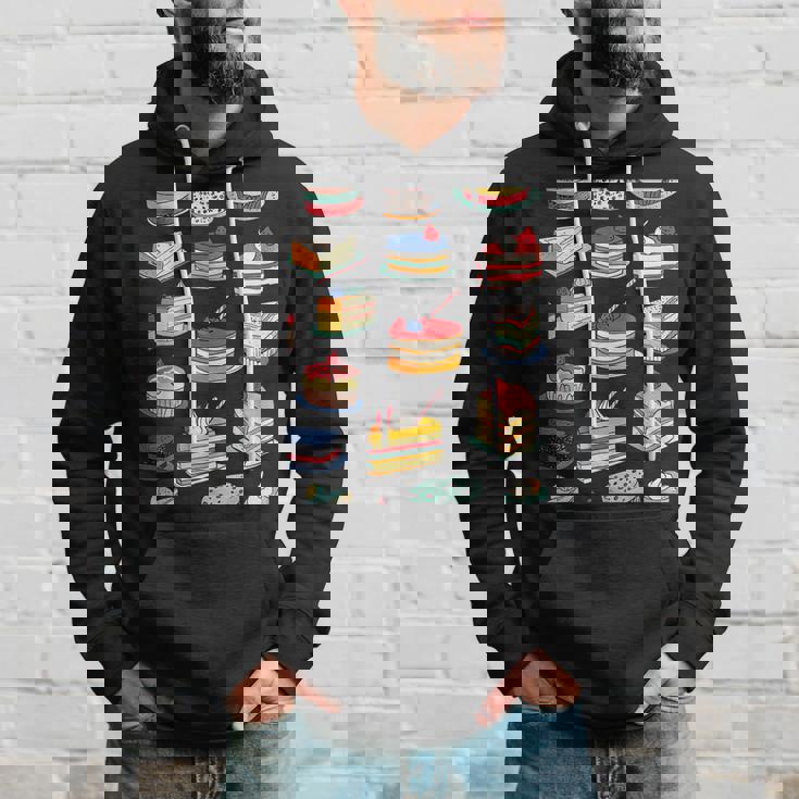 色鮮やかなケーキ柄 フーディー向け パーカー 彼への贈り物