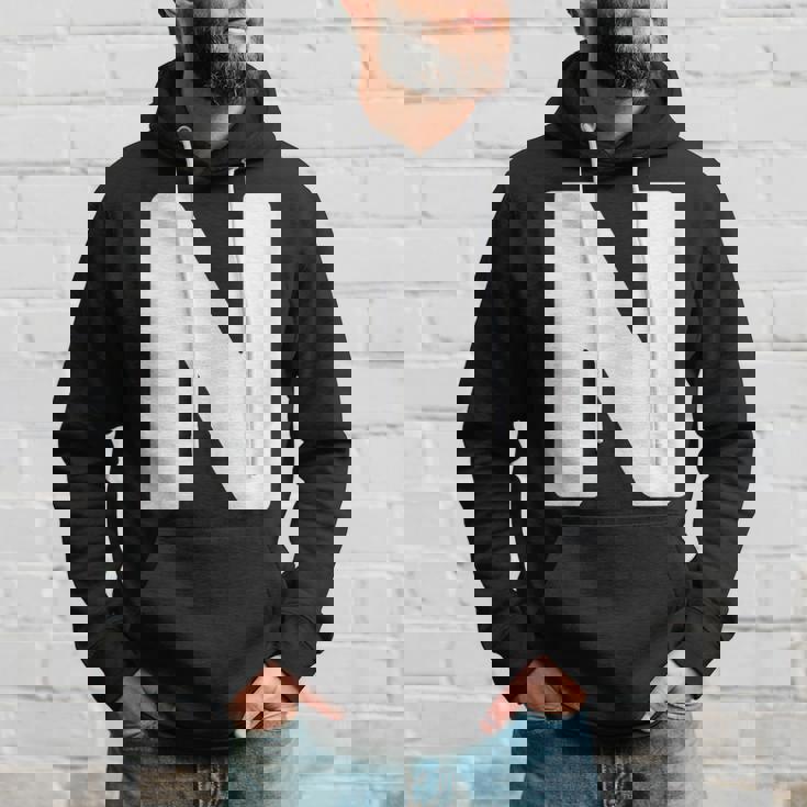 英文字 N 大文字 アルファベット モノグラム イニシャル パーカー 彼への贈り物