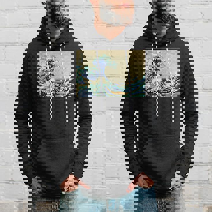 葛飾 北斎 神奈川沖浪裏 有名なヴィンテージアート スタイリッシュ パーカー 彼への贈り物