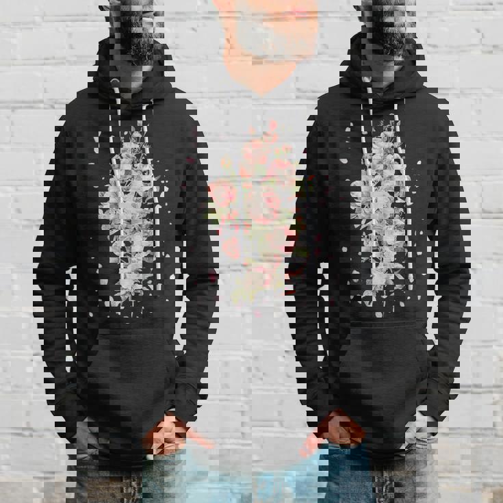 言葉、愛、幸福、平和のピンクのバラの花束 パーカー 彼への贈り物