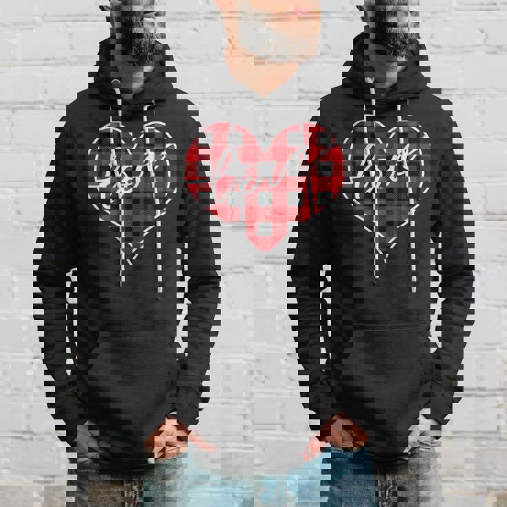 赤黒チェックハート「Love」 パーカー 彼への贈り物