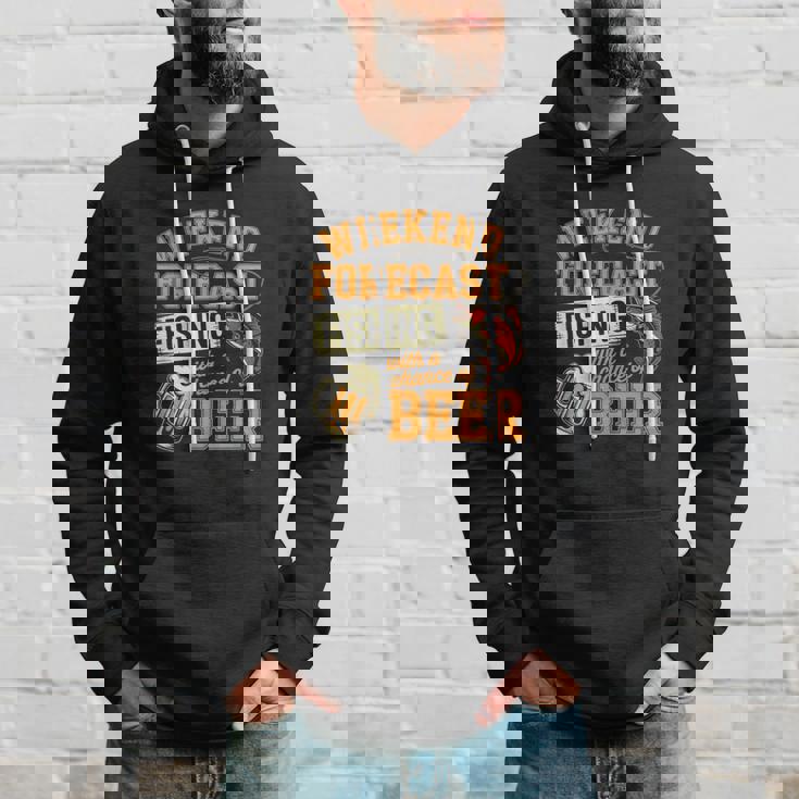 釣り人のための面白い釣りとビールの週末予報 パーカー 彼への贈り物