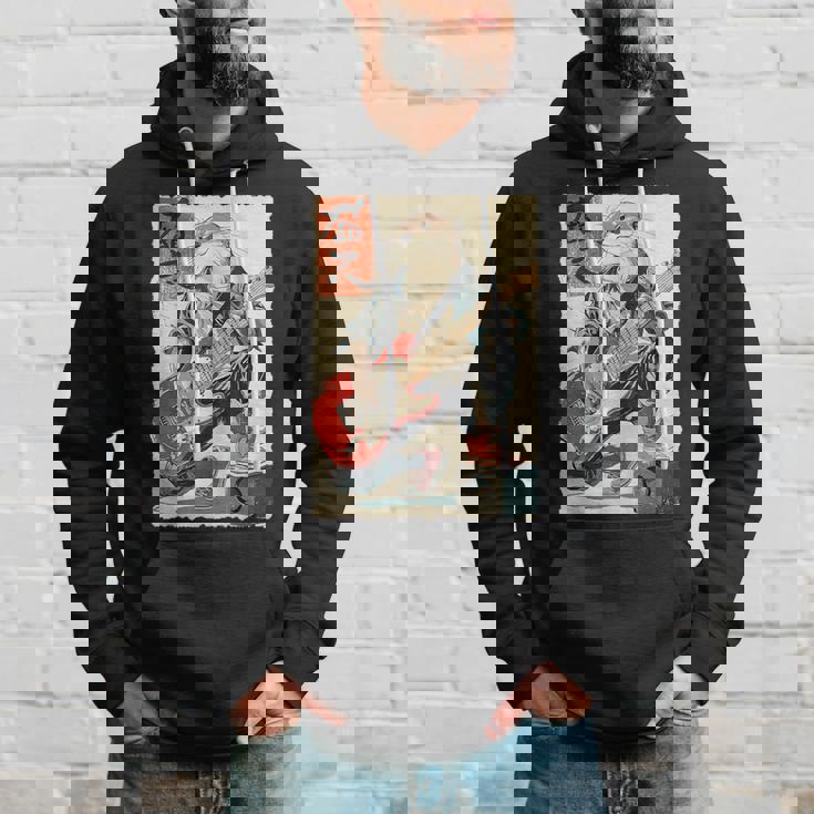 面白い 漫画 アニメ 日本美術 カワウソ ギターを弾く ロック パーカー 彼への贈り物