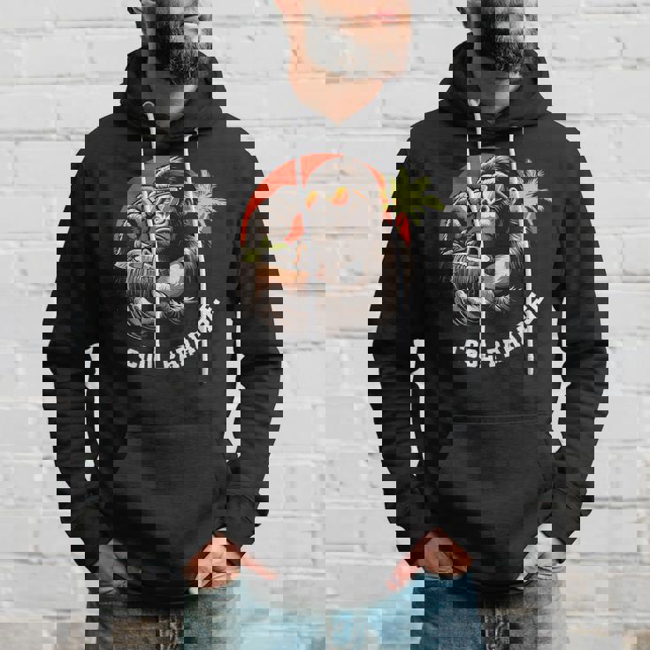 面白いゴリラココナッツグラフィックデザインギフトアイデア パーカー 彼への贈り物