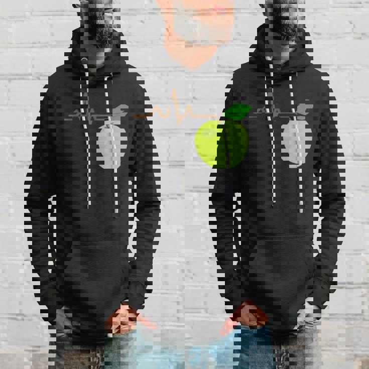 面白いハートビートekgアップルフルーツフルーツアップルギフト パーカー 彼への贈り物