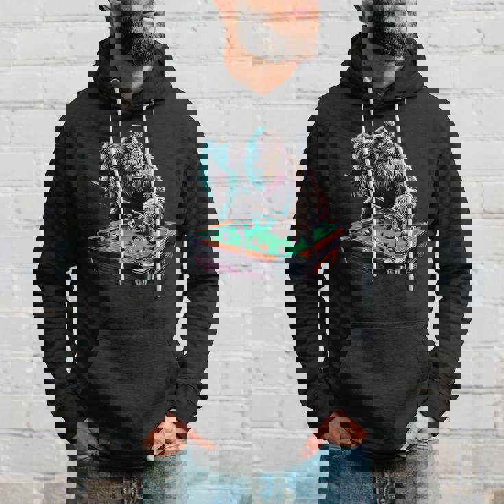 面白いビッグフットサスカッチ ビリヤード プールプレーヤー 男性 男の子 パーカー 彼への贈り物