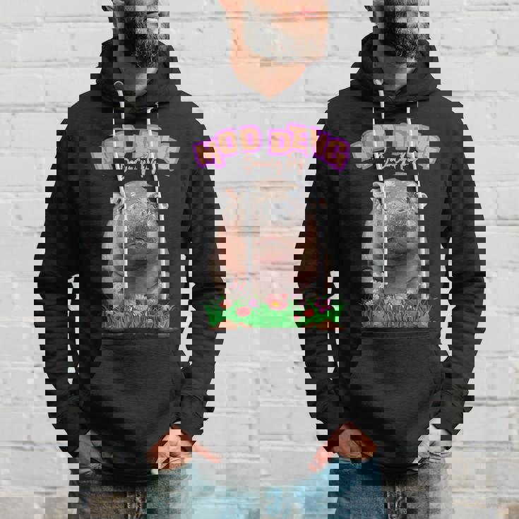 面白いムーデンかわいい赤ちゃんの有名なピグミーカバ パーカー 彼への贈り物