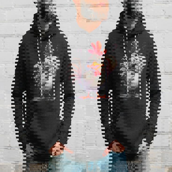 面白い動物、友人や家族のための素晴らしいチキン パーカー 彼への贈り物