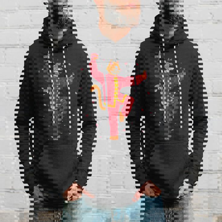 面白い太極拳 猫 武道 ヨガ 瞑想 パーカー 彼への贈り物