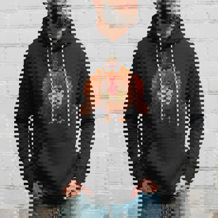 面白い感謝祭の七面鳥とサングラス皮肉なディナー パーカー 彼への贈り物