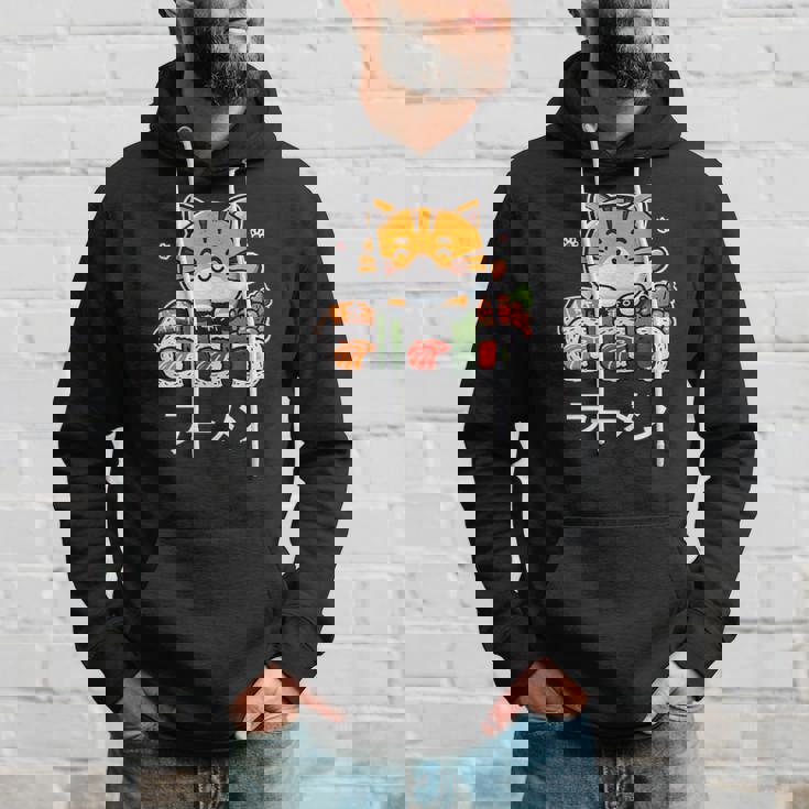 食べ物好きのためのかわいい日本のかわいい猫寿司 パーカー 彼への贈り物