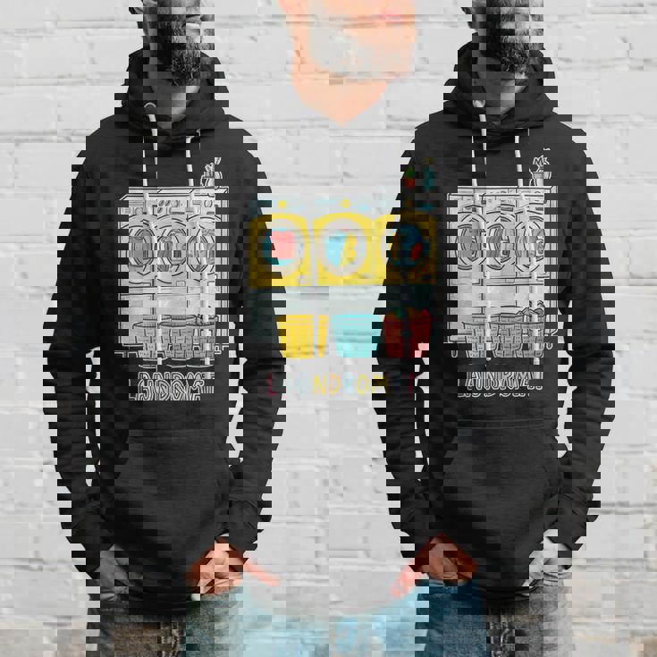 鮮やかでカラフルなコインランドリーテーマ カジュアル パーカー 彼への贈り物