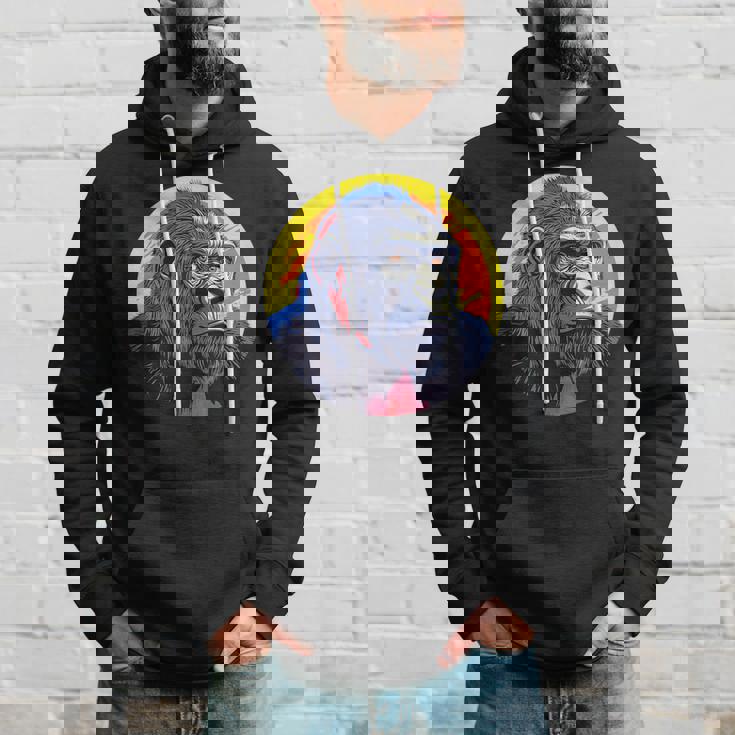 鮮やかなゴリラのイラスト、大胆な色。 パーカー 彼への贈り物