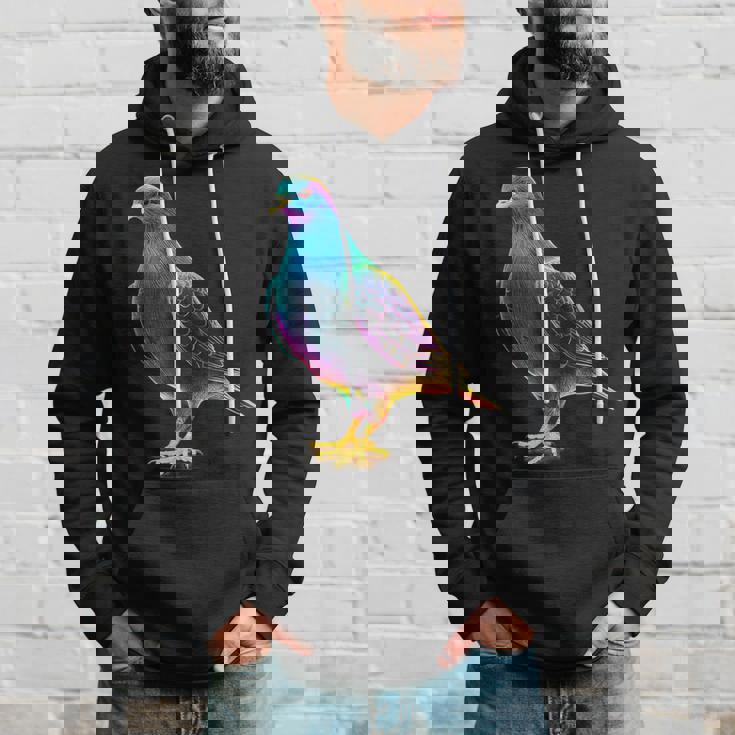 鳩 カラフル 動物 動物園 アートワーク 鳩 パーカー 彼への贈り物