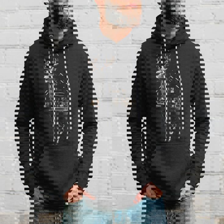 鹿 アート 図工 家 動物 イラスト グラフィック 鹿 パーカー 彼への贈り物