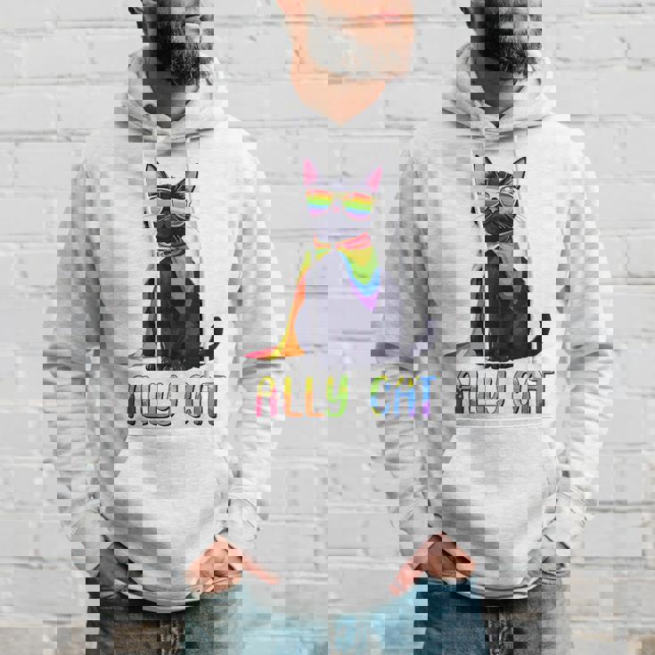 Ally Cat Lgbtゲイプライド月間2025レインボー平等権 パーカー 彼への贈り物