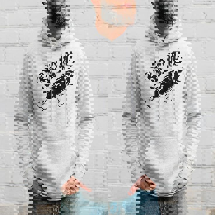 Bite Me 面白いフィッシャーマンフィッシングルアー パーカー 彼への贈り物