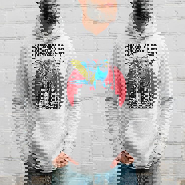 Budgiezilla 面白いインコ セキセイインコ セキセイインコ セキセイインコ 鳥好き パーカー 彼への贈り物