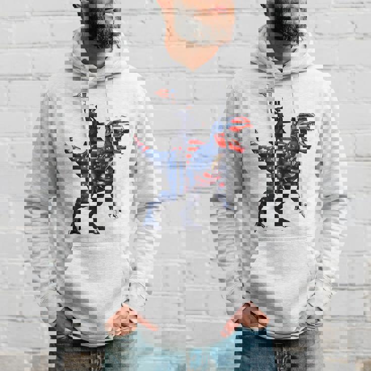 Dino Abraham Lincoln 4Th Of July Boys American Flag パーカー 彼への贈り物