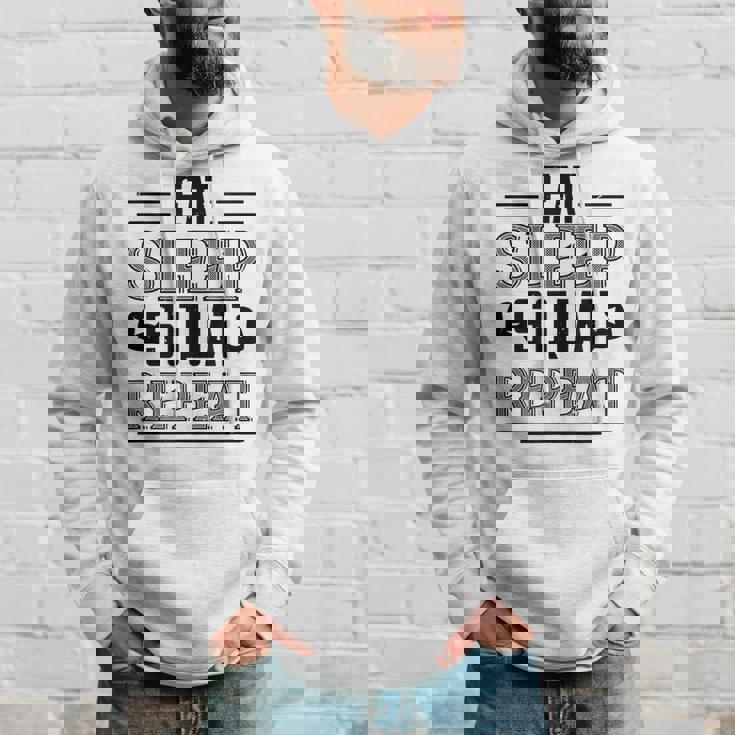 Eatleepquat Repeat 面白いジムワークアウト パーカー 彼への贈り物