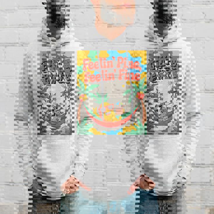 Feelin' Pine Feelin' Fine パイナップル トロピカル ビーチ 楽しい パーカー 彼への贈り物