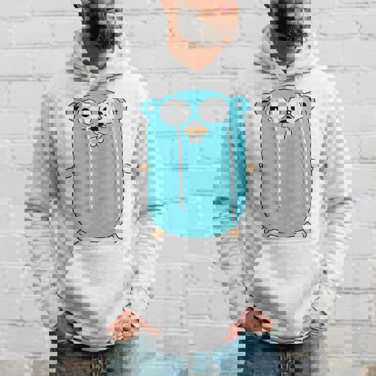 Go Golang プログラミング言語ロゴ マスコットゴファー パーカー 彼への贈り物