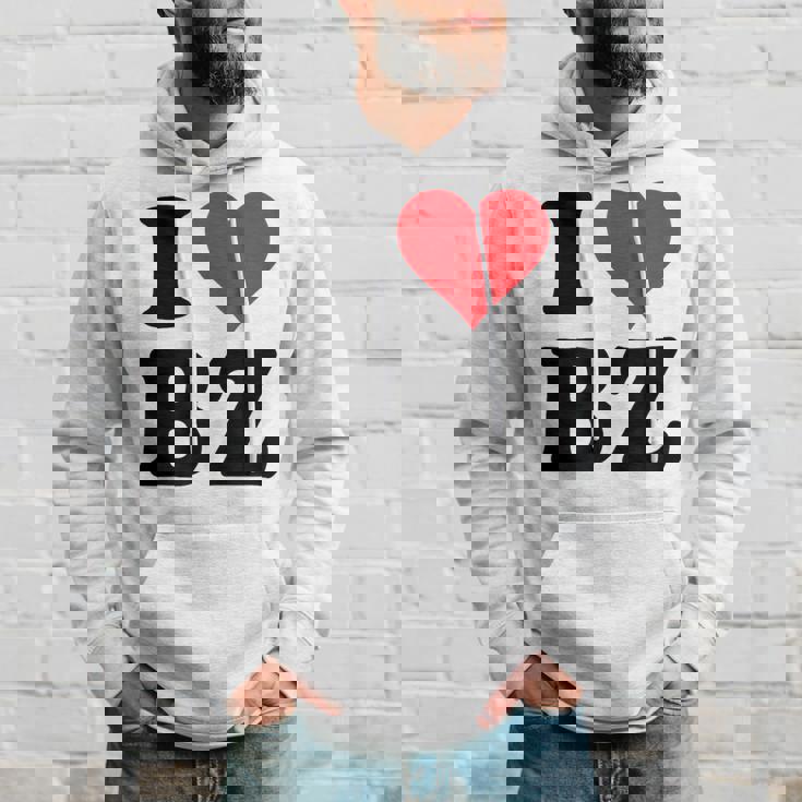 I Heart Bz イニシャル I Love BZ 姓 B Z パーカー 彼への贈り物