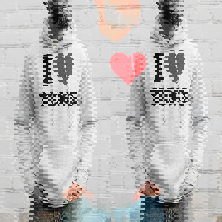 I Heart Yuno ファーストネーム I Love パーソナライズ パーカー 彼への贈り物