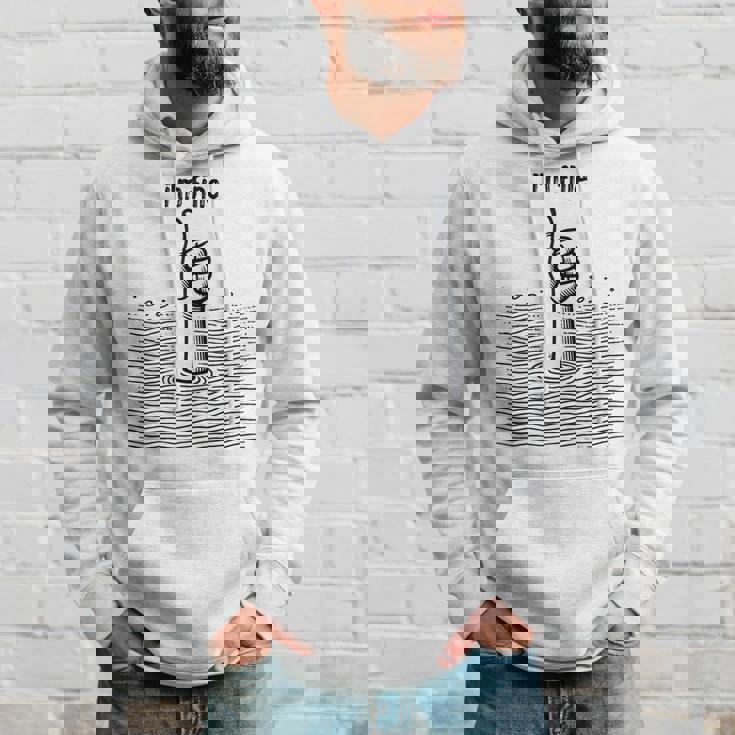 I'm Fine Thumbs Drowning Up メンズ レディース 皮肉なユーモア ジョーク パーカー 彼への贈り物