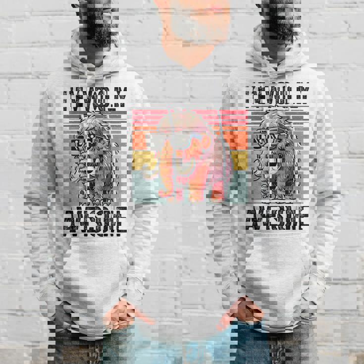 I'm Woolly Awesome 面白い レトロ メンズ レディース キッズ ウーリーマンモス パーカー 彼への贈り物