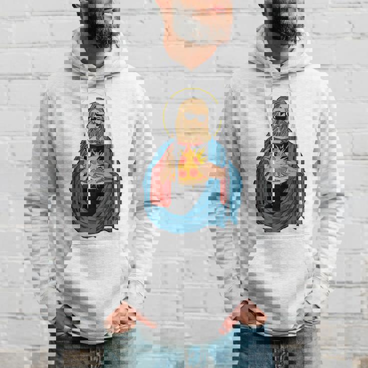 Jesus Holding A Pizza 長袖tシャツ パーカー 彼への贈り物