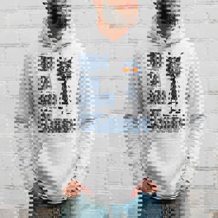 Katze Bin Da 'T Losgehen ファニーステートメントキャット パーカー 彼への贈り物