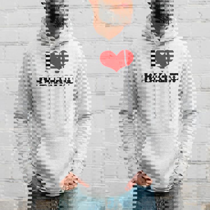 I Love Hokkaido 愛 ハート 北海道 日本 お土産 かわいい おしゃれ パーカー 彼への贈り物