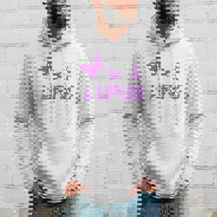 Lupus Warrior パープルバタフライ&リボン ポケット付き パーカー 彼への贈り物