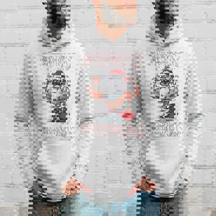 Merry Fitmas クリスマス フィットネス アグリークリスマス スウール サンタ 長袖tシャツ パーカー 彼への贈り物