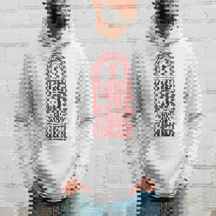 Peace Love And Cheer ボヘミアンレインボーチアリーダー パーカー 彼への贈り物