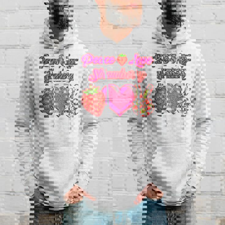 Peace Love イチゴ好き 果物食主義者 果実 果実 果実 パーカー 彼への贈り物