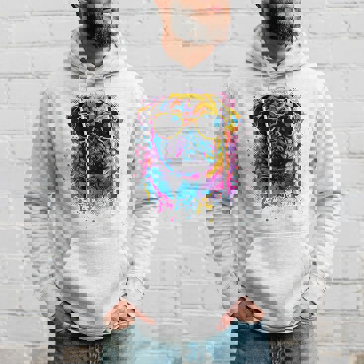 Pug Dog Lovers カラフル ポップアート パグ 長袖tシャツ パーカー 彼への贈り物