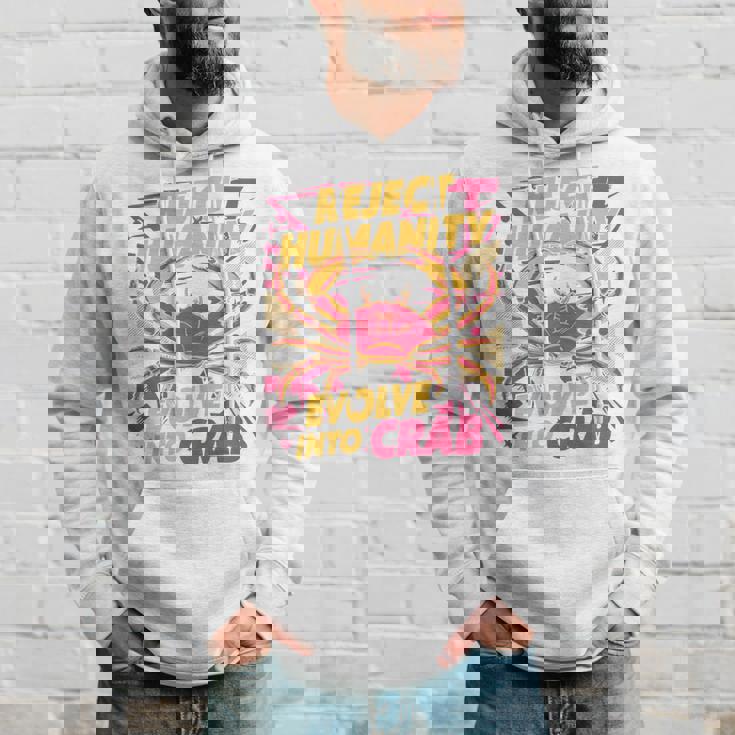 Reject Humanity Evolve To Crab ファニーカニ 長袖tシャツ パーカー 彼への贈り物