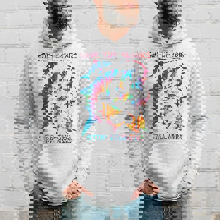 Stop Finning ジンベエザメ シュモクザメサメの種類タイダイ 長袖tシャツ パーカー 彼への贈り物