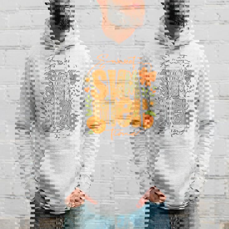 Sweetummer Time 鮮やかなフローラルピーチ 長袖tシャツ パーカー 彼への贈り物