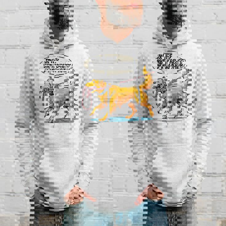 Walkies 犬の散歩 ゴールデンレトリバー 面白い犬好きデザイン パーカー 彼への贈り物